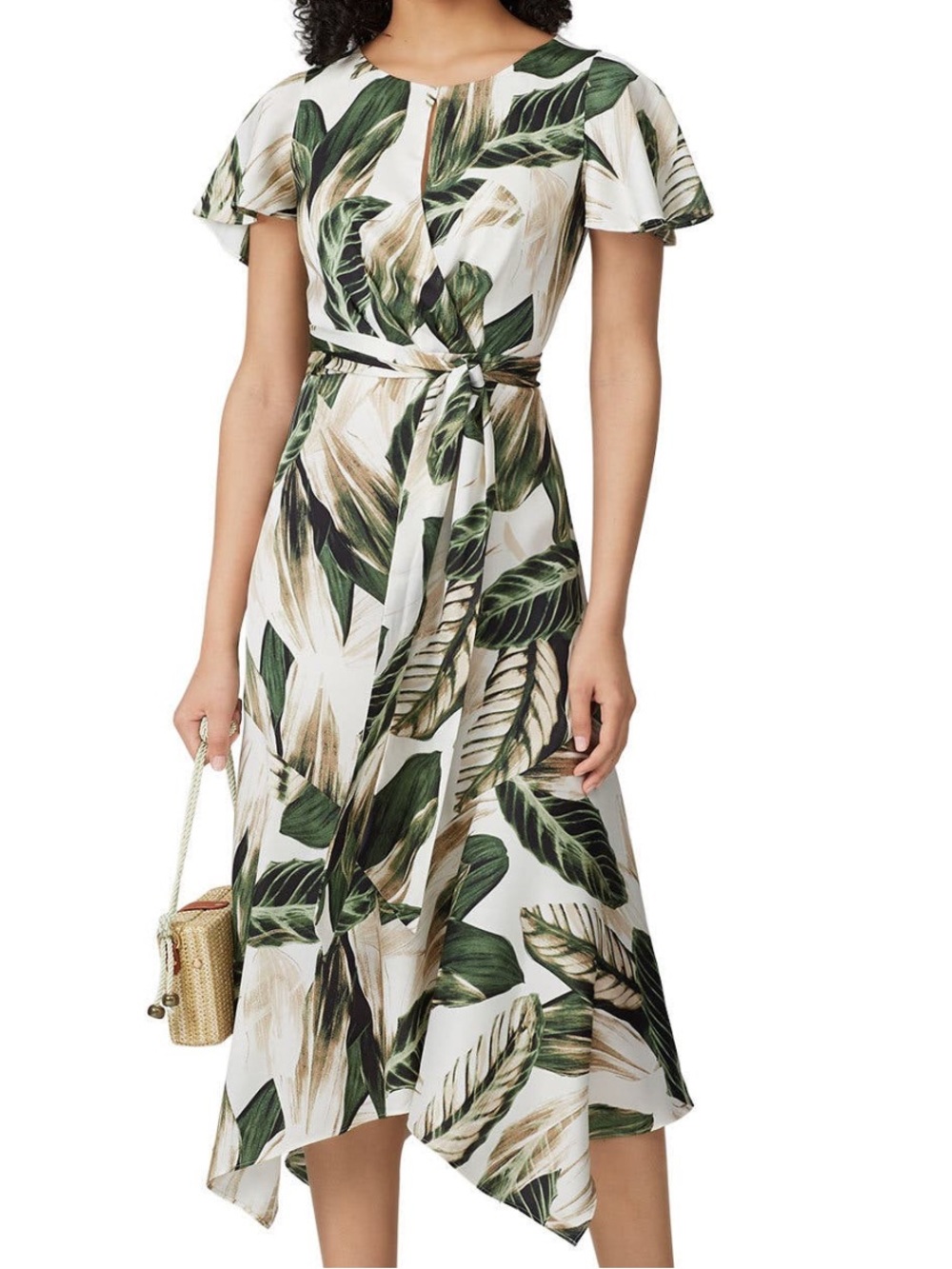 Great Jones Palm Printed Tie Back Dress